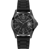 Guess Black Dial Black Rubber Strap Men Watch GW0058G4