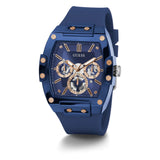 Guess Multifunction Blue Dial & Silicone Strap Men Watch GW0203G7
