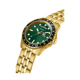Guess Comet Green Dial Gold Stainless Steel Strap Men Watch GW0220G2