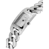 Guess Crystal Chain Silver Stainless Steel Strap Women Watch GW0298L1