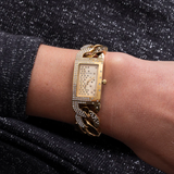 Guess Gold Chain Stainless Steel Strap Women Watch GW0298L2