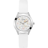 Guess Pearl White Dial Silicone Strap Women Watch GW0381L1