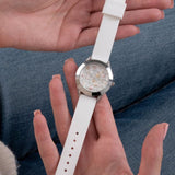 Guess Pearl White Dial Silicone Strap Women Watch GW0381L1