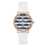 Guess White Leather Recycled Ultra Suede Strap Women Watch GW0398L2