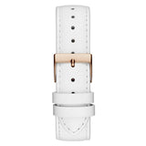 Guess White Leather Recycled Ultra Suede Strap Women Watch GW0398L2
