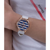 Guess White Leather Recycled Ultra Suede Strap Women Watch GW0398L2