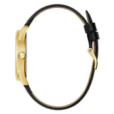 Guess Gold Dial Black Leather Strap Women Watch GW0399L3