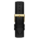 Guess Gold Dial Black Leather Strap Women Watch GW0399L3