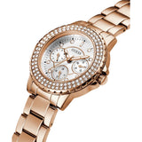 Guess Analog Chronograph Rose Gold Stainless Steel Strap Women Watch GW0410L3