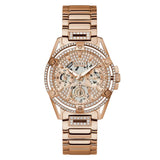 Guess Skeleton Dial Rose Gold Stainless Steel Strap Women Watch GW0464L3