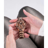 Guess Skeleton Dial Rose Gold Stainless Steel Strap Women Watch GW0464L3