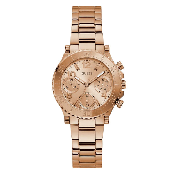 Guess Multifunction Rose Gold Stainless Steel Strap Women Watch GW0465L2