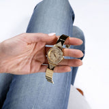 Guess Tri Luxe Gold Dial Stainless Steel Strap Women Watch GW0474L2