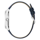 Guess Silver Case Navy Genuine Leather Women Watch GW0480L1