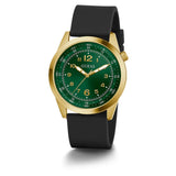 Guess Analog Green Dial Black Silicone Strap Women Watch GW0494G4