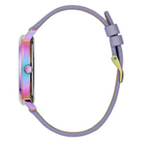Guess Iridescent Case Color Purple Leather Strap Women Watch GW0529L4