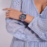 Guess Iridescent Case Color Purple Leather Strap Women Watch GW0529L4