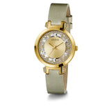 Guess Analog Gold Leather Strap Women Watch GW0535L4