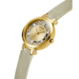 Guess Analog Gold Leather Strap Women Watch GW0535L4
