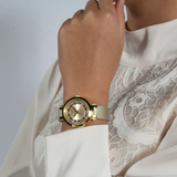 Guess Analog Gold Leather Strap Women Watch GW0535L4