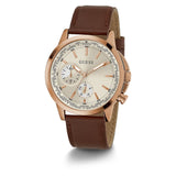 Guess Analog Brown Genuine Leather Strap Men Watch GW0540G4