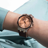 Guess Insignia Brown Dial And Leather Strap Women Watch GW0547L2