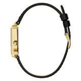 Guess Gold Dial Black Leather Strap Women Watch GW0548L3