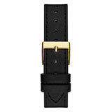 Guess Gold Dial Black Leather Strap Women Watch GW0548L3