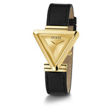 Guess Gold Dial Black Leather Strap Women Watch GW0548L3