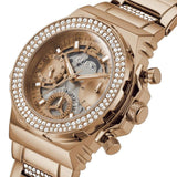 Guess Analog Chronograph Rose Gold Stainless Steel Strap Women Watch GW0552L3