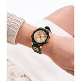 Guess Analog Gold Dial Black Silicone Strap Women Watch GW0555L2