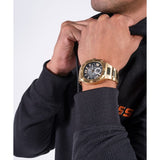 Guess Chronograph Black Dial Gold Stainless Steel Strap Men Watch GW0572G2