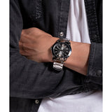 Guess Analog Black Dial Silver Stainless Steel Strap Men Watch GW0574G1
