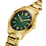 Guess Analog Green Dial Gold Stainless Steel Strap Men Watch GW0574G2