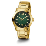 Guess Analog Green Dial Gold Stainless Steel Strap Men Watch GW0574G2