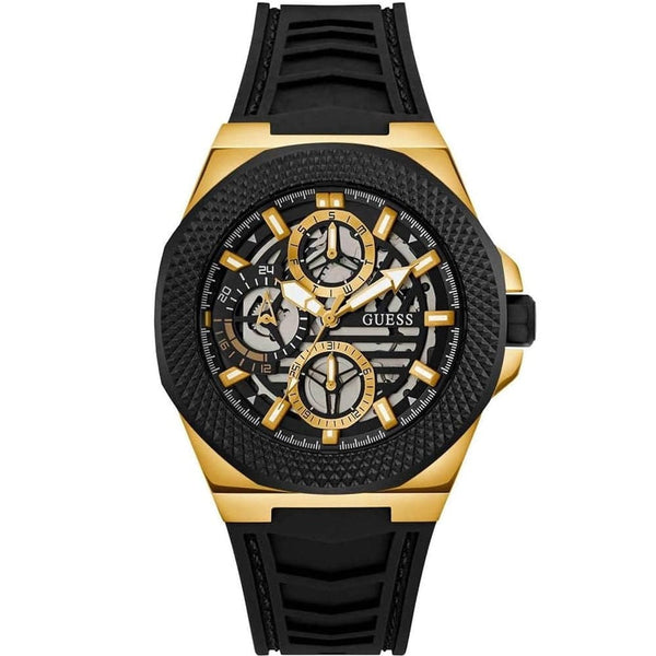 Guess Front-Runner 2 Tone Black Silicone Men's Watch GW0577G2