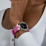 Guess Analog Black Dial Pink Silicone Strap Women Watch GW0598L1