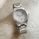 Guess Silver Dial Stainless Steel Strap Women Watch GW0605L1