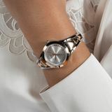 Guess Analog Silver Dial Two-Tone Stainless Steel Strap Women Watch GW0609L3