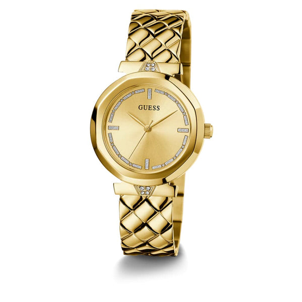 Guess Analog Gold Dial Stainless Steel Strap Women Watch GW0613L2