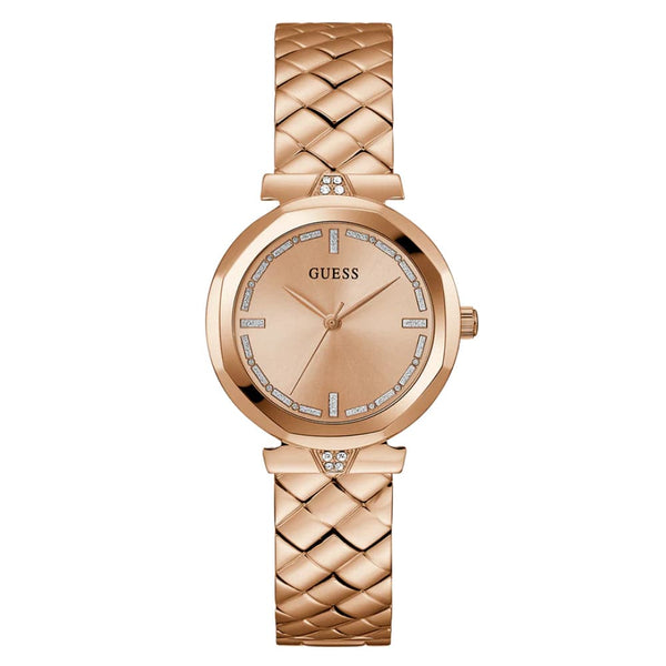Guess Analog Rose Gold Dial Stainless Steel Strap Women Watch GW0613L3