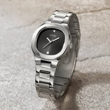 Guess Black Dial Silver Stainless Steel Strap Women Watch GW0615L1
