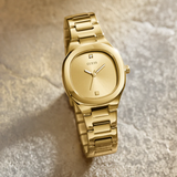 Guess Analog Gold Dial Stainless Steel Strap Women Watch GW0615L2