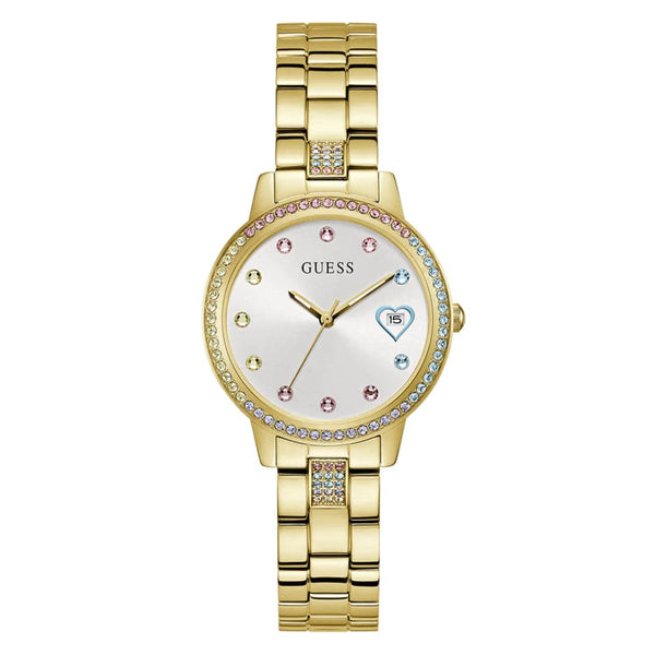 Guess Silver Dial Gold Stainless Steel Strap Women Watch GW0657L2