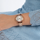 Guess Silver Dial Rose Gold Stainless Steel Strap Women Watch GW0657L3