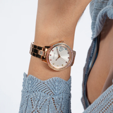 Guess Silver Dial Rose Gold Stainless Steel Strap Women Watch GW0657L3
