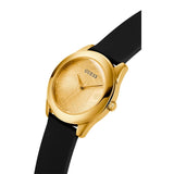 Guess Gold Dial Black Silicone Strap Women Watch GW0665L1