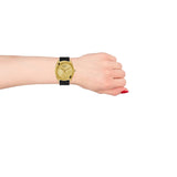 Guess Gold Dial Black Silicone Strap Women Watch GW0665L1