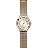 Guess Analog Silver Dial Rose Gold Milanese Strap Women Watch GW0666L3