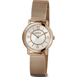 Guess Analog Silver Dial Rose Gold Milanese Strap Women Watch GW0666L3